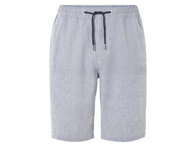 LIVERGY Korte heren broek (Donkerblauw/wit/gestreept, L)