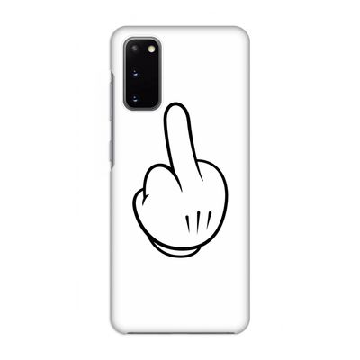 Middle finger white: Volledig geprint Samsung Galaxy S20 Hoesje