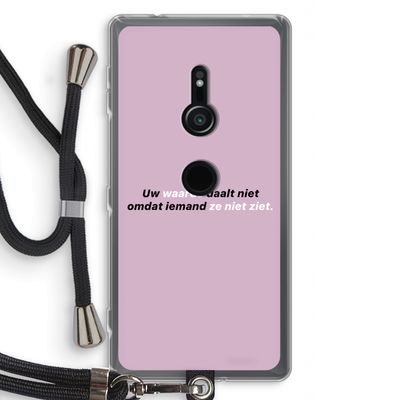 uw waarde daalt niet: Sony Xperia XZ2 Transparant Hoesje met koord