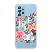 Hello in flowers: Samsung Galaxy A73 Transparant Hoesje