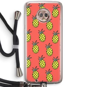 Ananas: Motorola Moto G6 Transparant Hoesje met koord