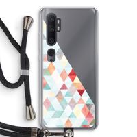 Gekleurde driehoekjes pastel: Xiaomi Mi Note 10 Pro Transparant Hoesje met koord