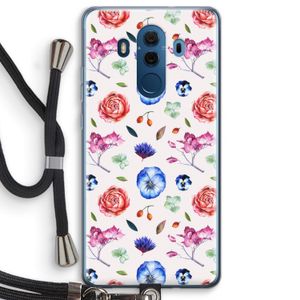 Bloemetjes: Huawei Mate 10 Pro Transparant Hoesje met koord