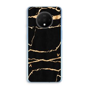 Gouden marmer: OnePlus 7T Transparant Hoesje