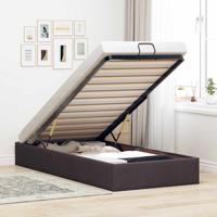Bedframe zonder matras 80x200 cm stof donkerbruin