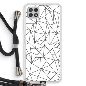 Geometrische lijnen zwart: Samsung Galaxy A22 4G Transparant Hoesje met koord