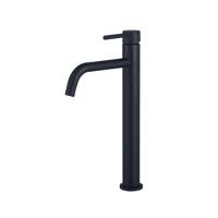 Fortifura Calvi Slim Wastafelkraan - 32cm - verhoogd - opbouw - mat zwart SW377836