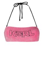 Karl Lagerfeld haut de bikini Ikon 2.0 Lurex Bandeau - Rose