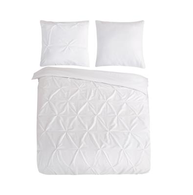 Pure Dekbedovertrek "luxe stiksel plooien" - Wit - (200x200/220 cm) - Microfiber