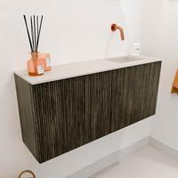 Toiletmeubel Mondiaz Joya Dlux | 90 cm | Meubelkleur Shadow | Faye wastafel Meli Wasbak Rechts | Zonder kraangat(en)
