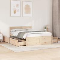 Bedframe zonder matras massief grenenhout 120x190 cm