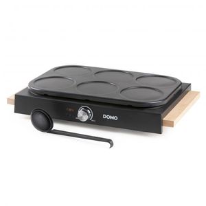 DOMO DO8717P Pancake platen Anti-aanbaklaag, Controlelampje Zwart