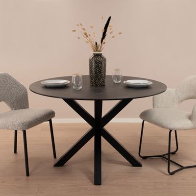 Sohome Ronde Eettafel 'Parker' Keramiek 120cm, kleur zwart