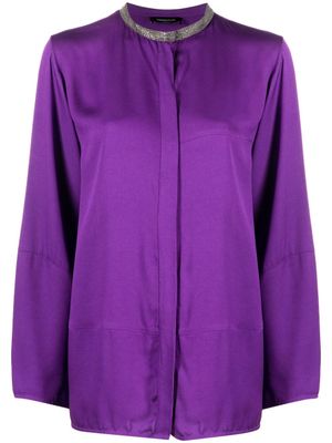 Fabiana Filippi chemise sans col à strass - Violet