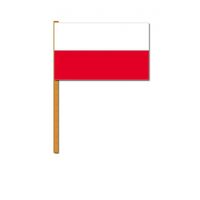 Luxe zwaaivlag Polen - 30 x 45 cm - op stok - landen versiering   -