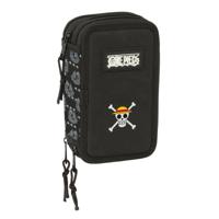 Driedubbele Pennenzak One Piece Pirates Zwart 12,5 x 19,5 x 5,5 cm 37 Onderdelen