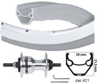 Kgs voorwiel 28 inch (622) zac/421 zilver rollerbrake