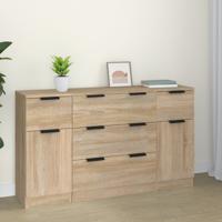 3-delige Dressoirset bewerkt hout sonoma eiken