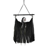 Hangend decoratie horror geest - 30 cm - met licht en geluid - Halloween hangdecoratie poppen