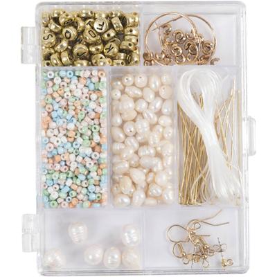 Creativ Company Creatieve box sieraden, zoetwaterparels, ca. 1100+ stuk, pastelkleuren, 1 doos