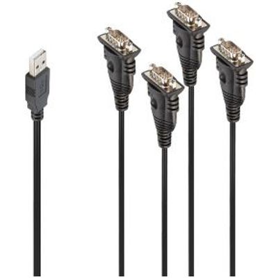 Lindy 42675 seriële kabel Zwart 0,94 m USB Type-A DB-9