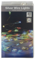 Enzo LED zilver-draadverlichting 40leds multi 5546842