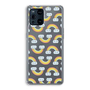 Regenboog: Oppo Find X3 Pro Transparant Hoesje