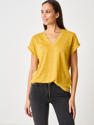 Zuiver linnen V-hals top