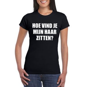 Zwart hoe vind je mijn haar zitten? shirt voor dames