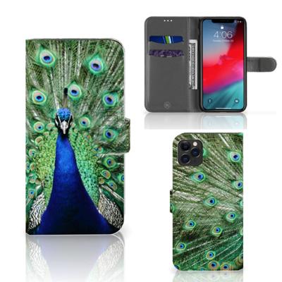 Apple iPhone 11 Pro Max | Telefoonhoesje | Met pasjeshouder | Pauw