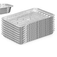 BBQ/barbecue rooster grill - aluminium trays - 8x - open structuur - 34 x 23 cm