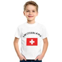 Kinder shirts met vlag van Zwitserland - thumbnail