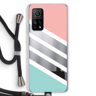 Strepen pastel: Xiaomi Mi 10T 5G Transparant Hoesje met koord
