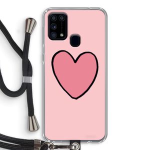 Hartje: Samsung Galaxy M31 Transparant Hoesje met koord