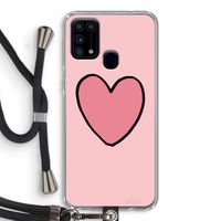Hartje: Samsung Galaxy M31 Transparant Hoesje met koord