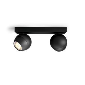 Philips Lighting Hue LED-plafondspots 871951433908800 Hue White Amb. Buckram Spot 2 flg. schwarz 2x350lm inkl. Dimmschalter GU10 10 W