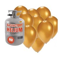 Helium tank met 30 gouden ballonnen