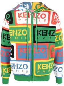 Kenzo pull à logo en maille intarsia - Vert