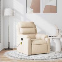 Massagestoel verstelbaar stof crèmekleurig
