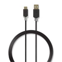 Nedis USB-Kabel | USB-A Male naar USB-C Male | 480 Mbps | 1 m | 1 stuks - CCBW60600AT10 CCBW60600AT10 - thumbnail