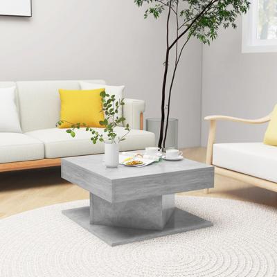 Salontafel 57x57x30 cm bewerkt hout betongrijs