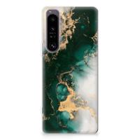 TPU Siliconen Hoesje voor Sony Xperia 1 IV Marmer Groen TPU Siliconen Hoesje voor Sony Xperia 1 IV Marmer Groen