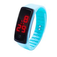 LED digitale display siliconen armband kinderen elektronische horloge (licht blauw)
