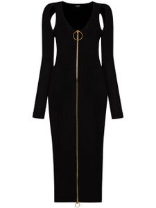 Balmain robe ajustée à découpes - Noir