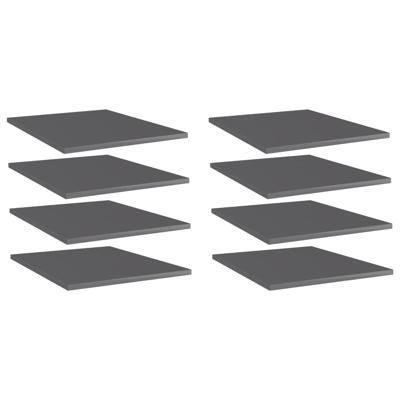 Wandschappen 8 st 40x50x1,5 cm spaanplaat hoogglans grijs