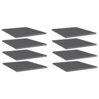 Wandschappen 8 st 40x50x1,5 cm spaanplaat hoogglans grijs
