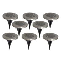 Gerim Tuinverlichting - 8x stuks - grondspotjes - solar - LED - 14 cm