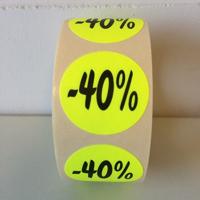 Etiket fluor geel 27mm -40% 500/rol