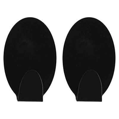 Zelfklevende haakjes rvs keuken/badkamer/kleding/ophang - zwart - 6x