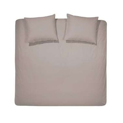 Cinderella dekbedovertrek Uni flanel - taupe - 200x200/220 cm - Leen Bakker